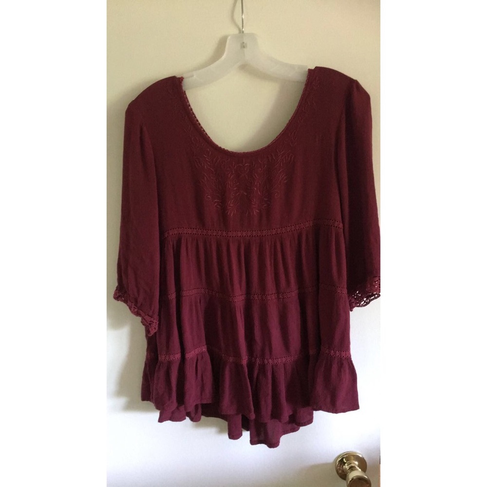 Maroon Babydoll Shirt (XS)